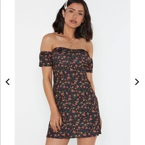 Nasty Gal Floral Bardot Dress
